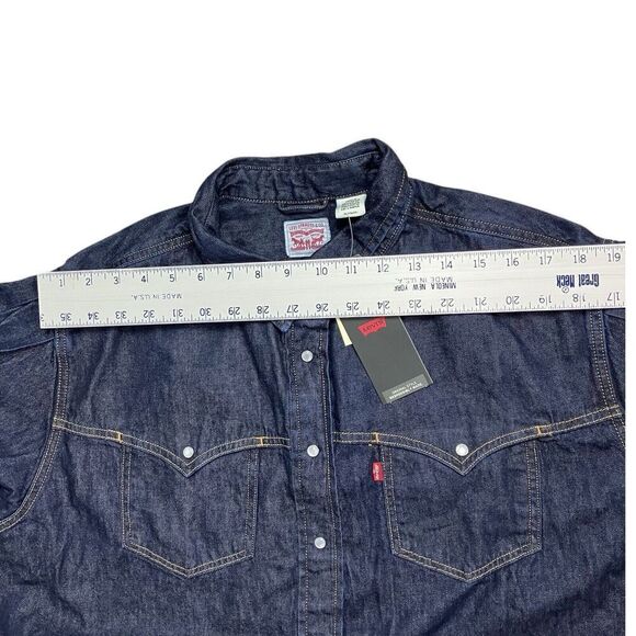Levis Shirt WMNS XL Payton Western Denim Pearl Snap Rodeo Cowboy Jean Ranch LS - Picture 9 of 11